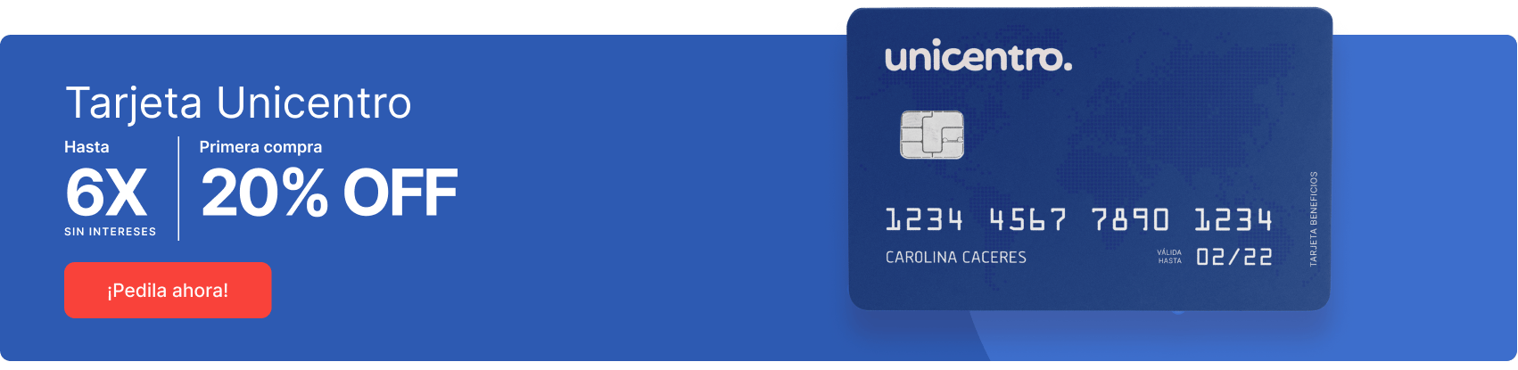 banner de promoción de tarjeta unicentro