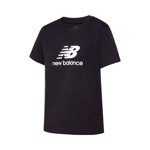 Remera M/C Negro Essentials Jersey Logo Mujer Nb