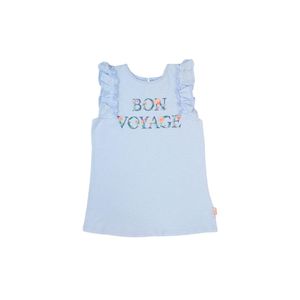 Blusa con volados celeste niña ficcus