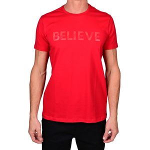 Remera m/c rojo carmin relieve hombre new green