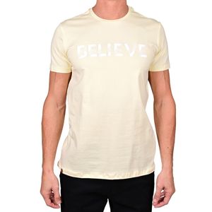 Remera m/c amarillo claro relieve belive new green