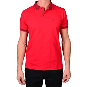 Polo m/c rojo carmin gola hombre new green