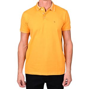 Polo m/c amarillo gola rayas hombre new green