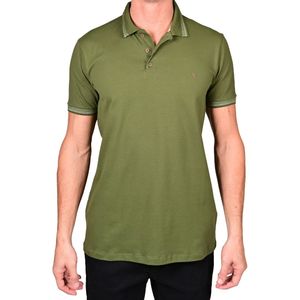 Polo M/C Verde Gola Rayas Hombre New Green