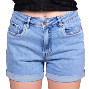 Short celeste denim cuffed mujer tiare