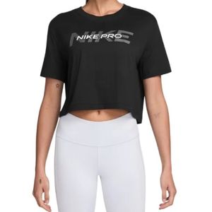 Remera m/c negro pro crop mujer nike