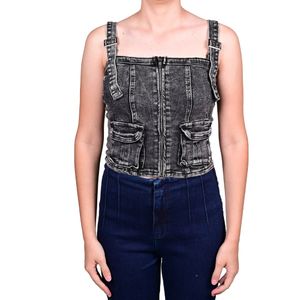 Corset negro corset-denim mujer tiare