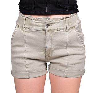 Short verde olivo baggi denim color mujer tiare