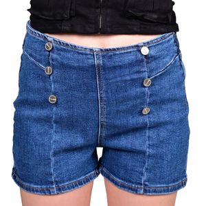 Short Azul Double Breasted Denim Mujer Tiare