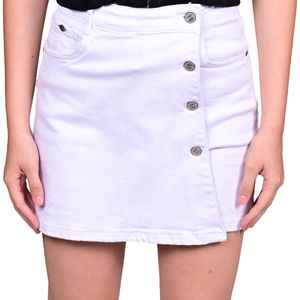 Short blanco wrap around denim shorts mujer tiare