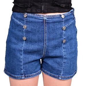 Short Azul Denim Double Breasted Mujer Tiare