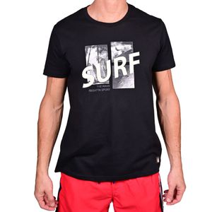 Remera M/C Negro Graphic Surf Hombre Regatta