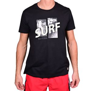 Remera m/c negro graphic surf hombre regatta