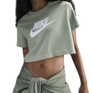 Remera M/C Verde Y Club Crop Logo Mujer Nike