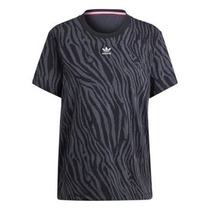 Remera m/c negro/gris essential zebra mujer adidas