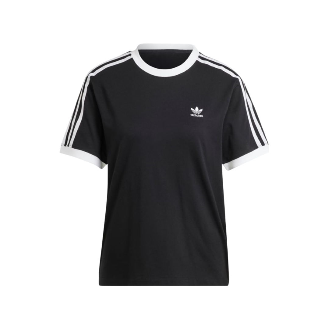 Adidas Remeras Deportivas Mujer Algodon Remera M/C Negro 3-Stripes