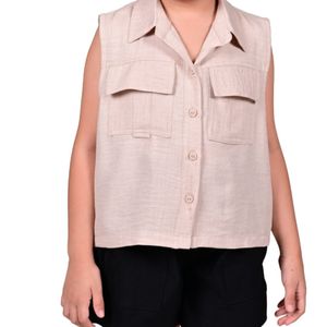 Camisa M/C Beige Niña Tiare