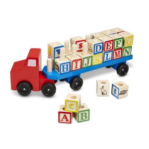 Wooden alphabet block trailer indatoys