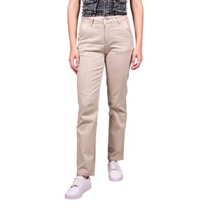 Pantalon beige chino twill color mujer tiare