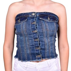 Corset azul corset-denim mujer tiare