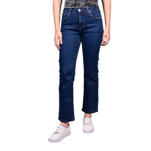 Jeans Azul Osc Straight Fit Tiro Medio Mujer Tiare