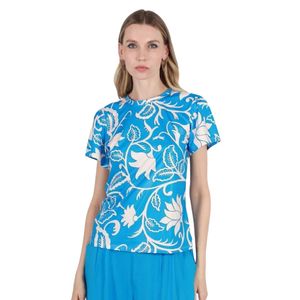 Remera m/c estampado tropical resort mujer fds