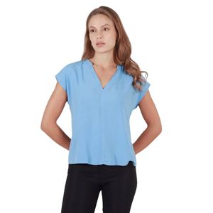 Blusa M/C Azul Essencial Mujer Fuera De Serie