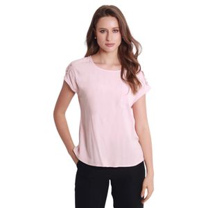 Blusa m/c rosa essencial mujer fuera de serie