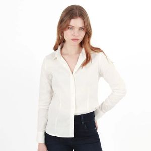 Camisa m/l blanco essencial mujer fuera de serie