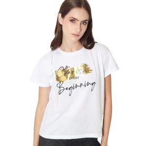 Remera M/C Blanco Denim Mujer Fuera De Serie