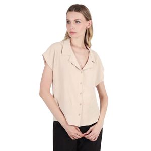 Blusa m/c beige arty floral mujer fuera de serie