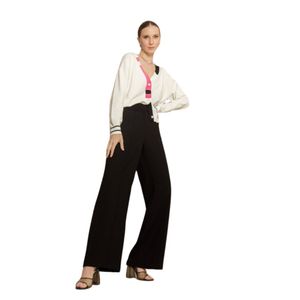 Pantalon negro arty floral mujer fuera de serie