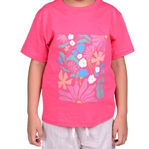 Remera M/C Flores Rosa Niña  Stitches