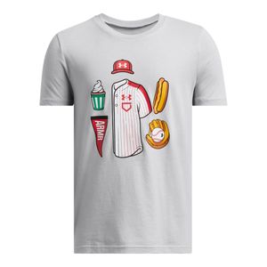 Remera M/C Gris Beisbol Graph. Niño