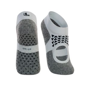 Media Gris Mel. / Blanco Comb. Pilates Mujer Lupo