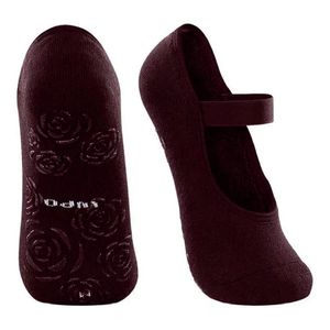 Media Bordo Liso Pilates Goma Mujer Lupo