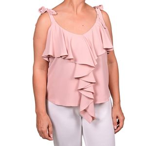 Blusa s/m rosa solera con voladitos mujer juliette