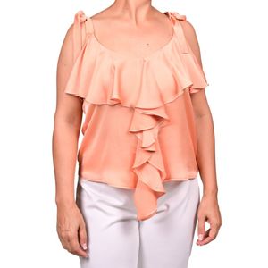 Blusa s/m salmon solera con voladitos mujer