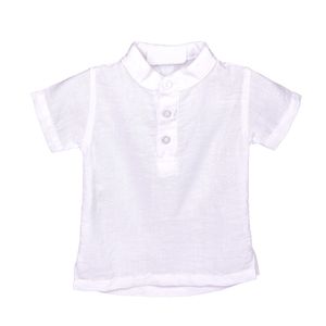 Camisa M/C Cuello Mao Blanco Niño Niccolini