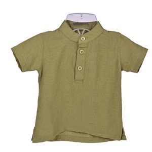 Camisa M/C Cuello Mao Verde Niño Niccolini