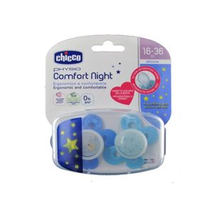 Chupete Comfort Lumi Azul Sil. 16-36m 2 Un. Chicco
