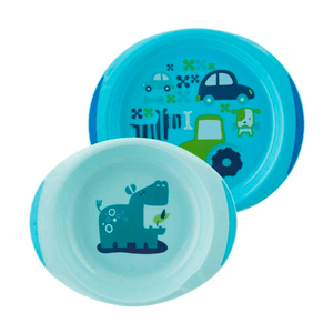 Set de platos 12m+ celeste/verde chicco