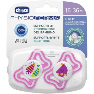 Chupete physio light rosa 16-36m 2 uds chicco