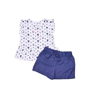 Conjunto Azul Estampado Niña Tiny Tots