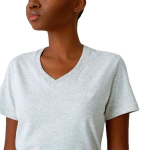 Remera M/C Blanco Melange Basic C/V Mujer Fila