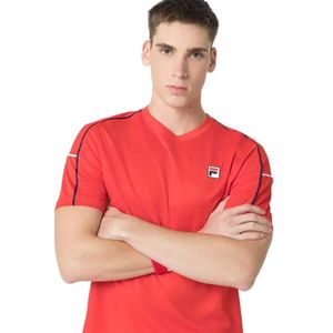 Remera M/C Rojo Tenis Cuello V Hombre Fila