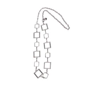 Cinto Trendy Cuadrado Plata Mujer Fashion Celina
