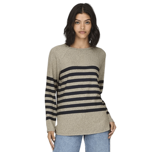Remera M/L Beige C/ Rayas M/L Coll Mujer Jdy