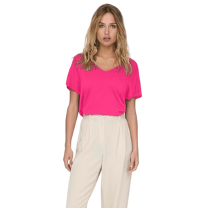 Blusa M/C Fucsia Cuello V Mujer Jdy