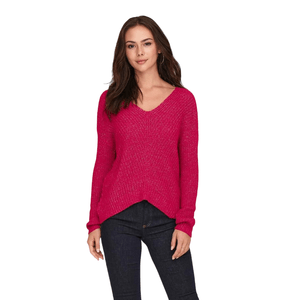 Sweater M/L Fucsia Noos Cuello V Mujer Jdy